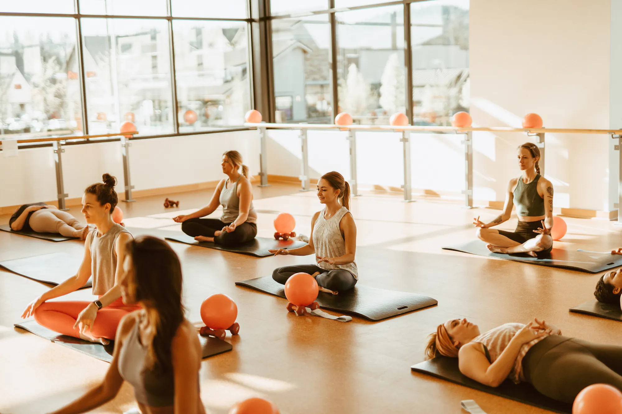 Core balls on a barre rail