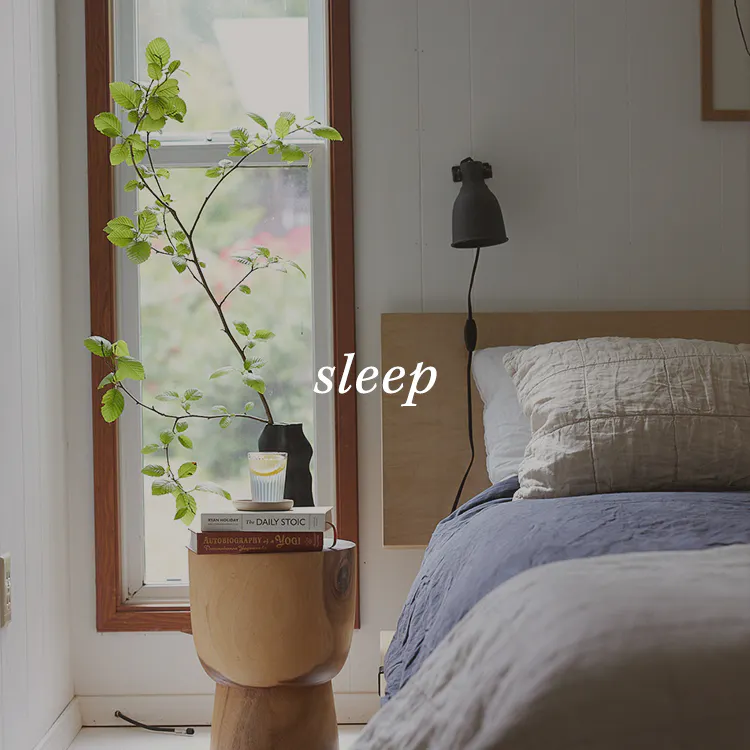 bed and bedside table