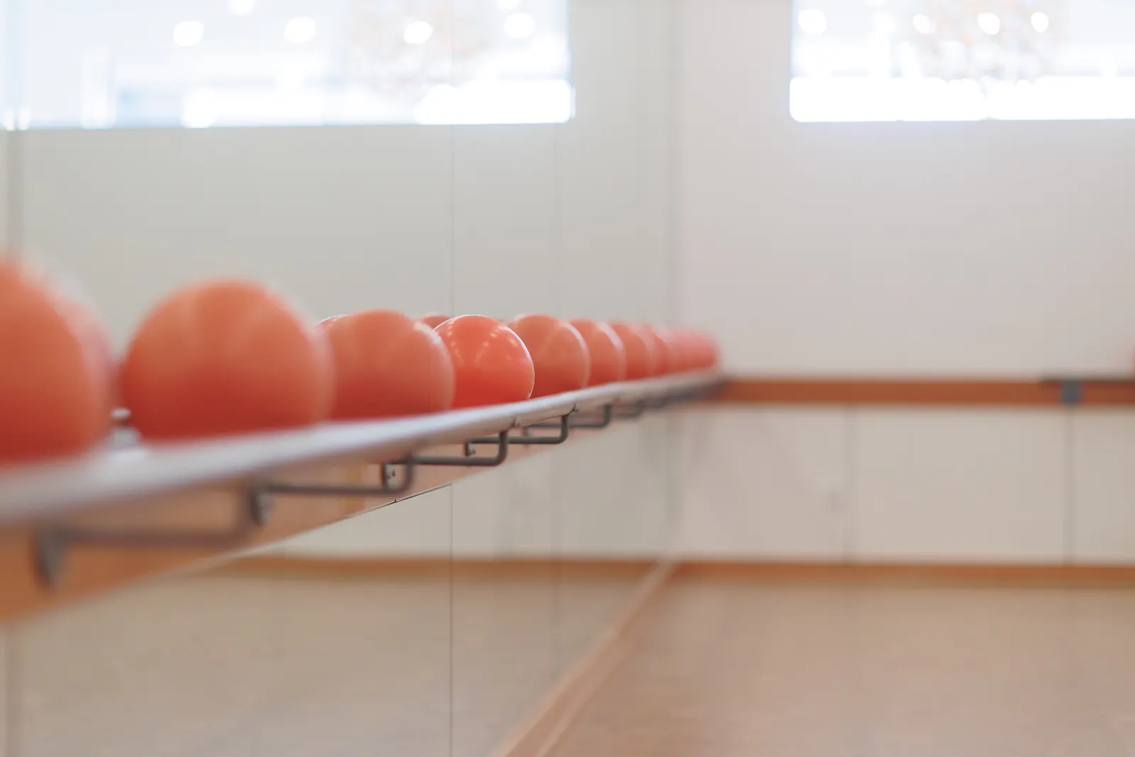 Core balls on a barre rail