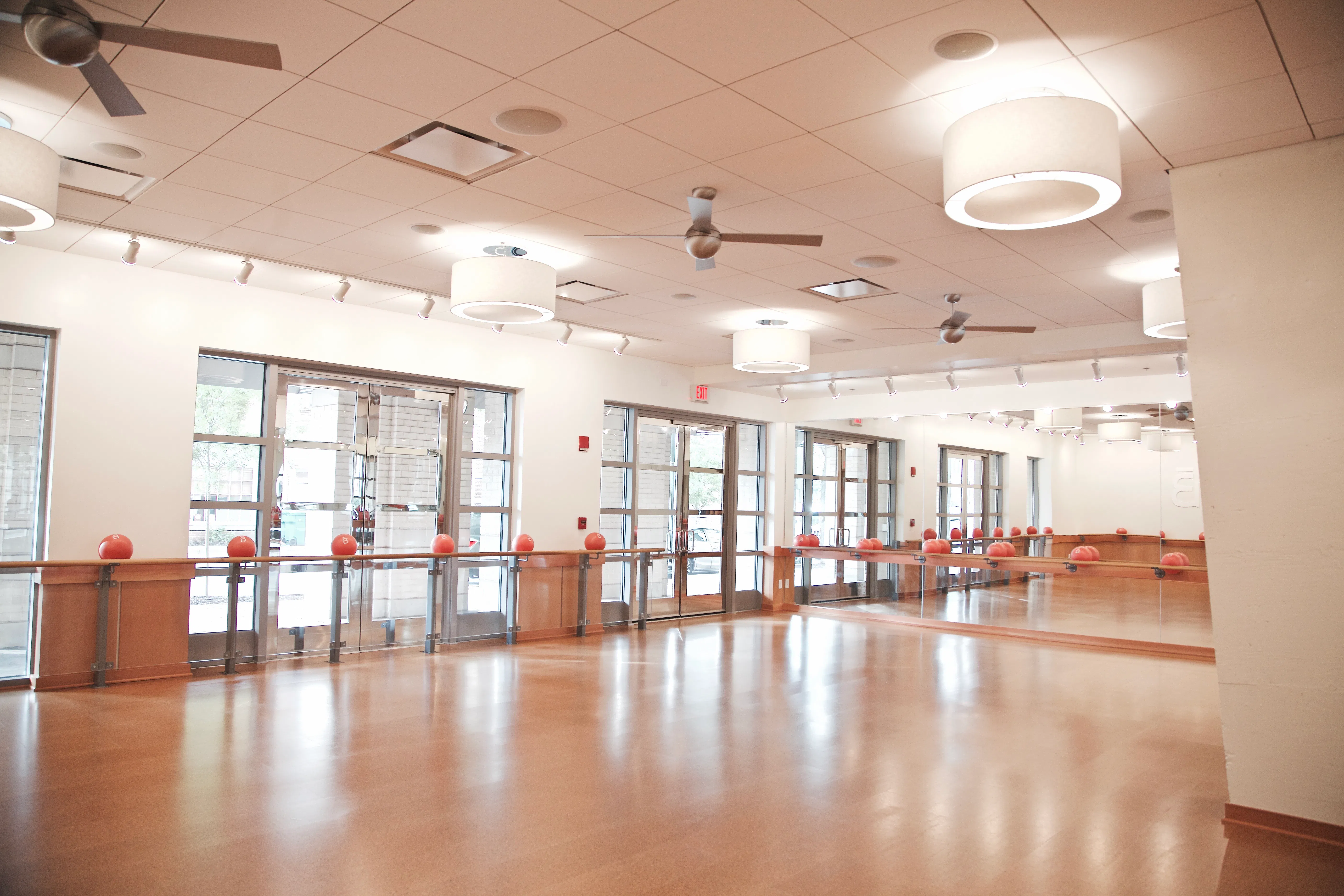 Core balls on a barre rail