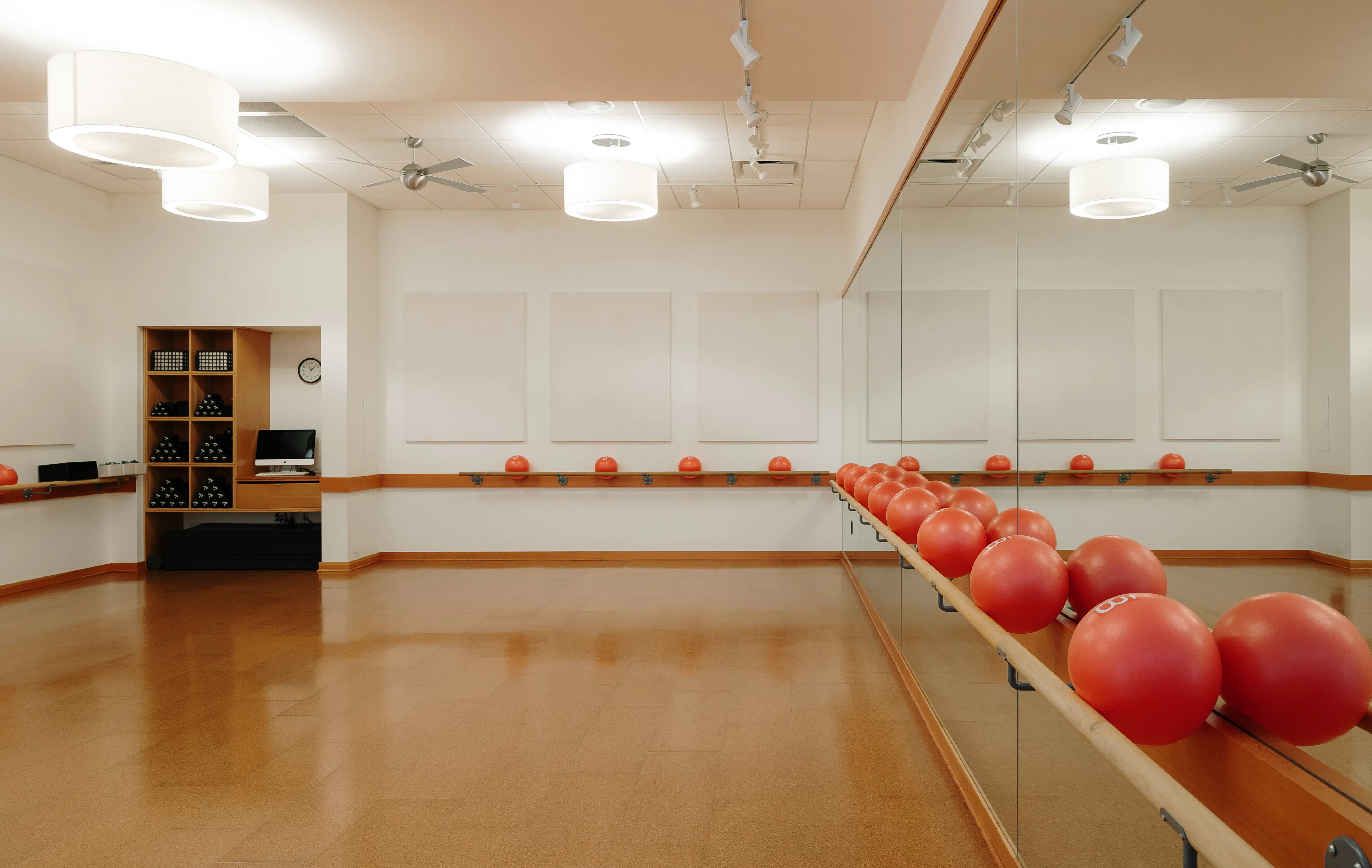 Core balls on a barre rail