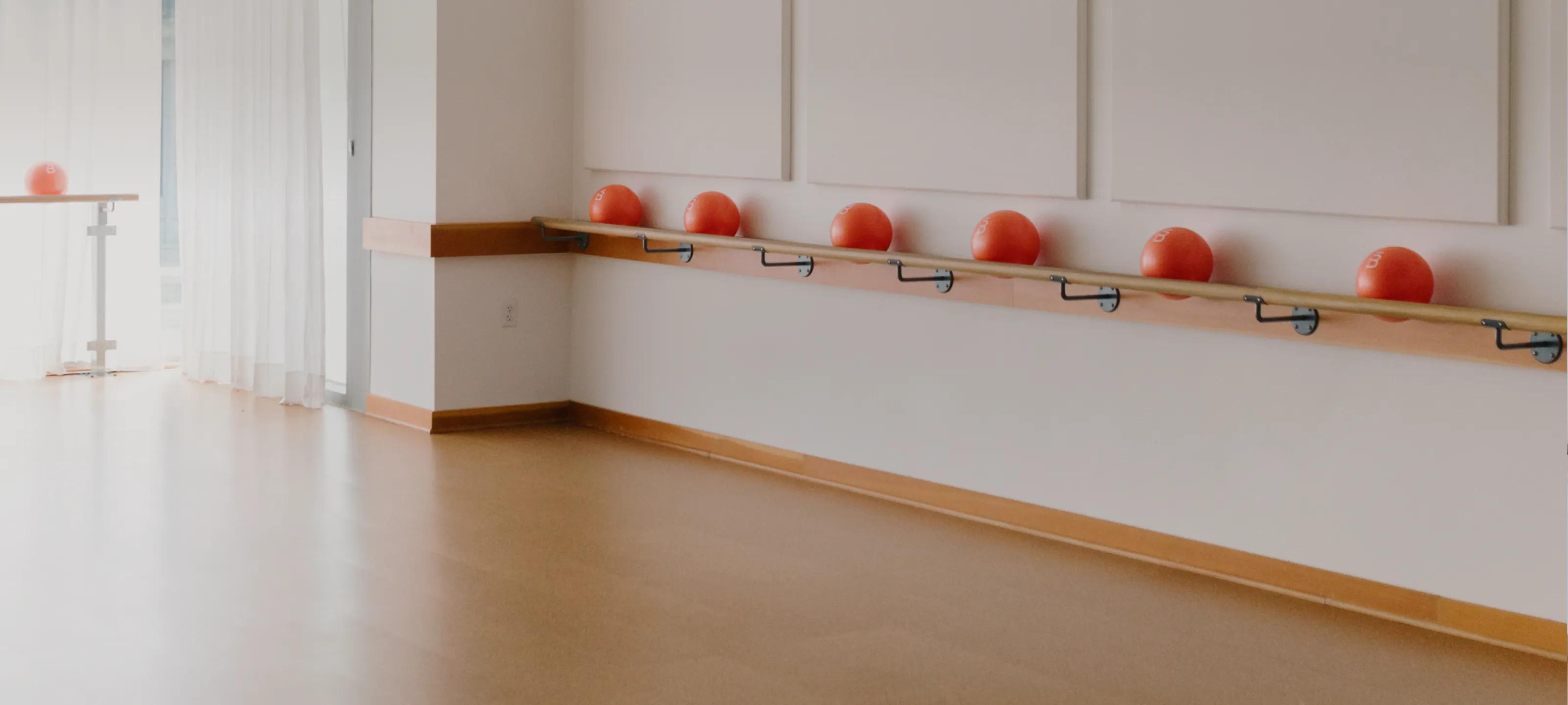 core balls on a barre rail 