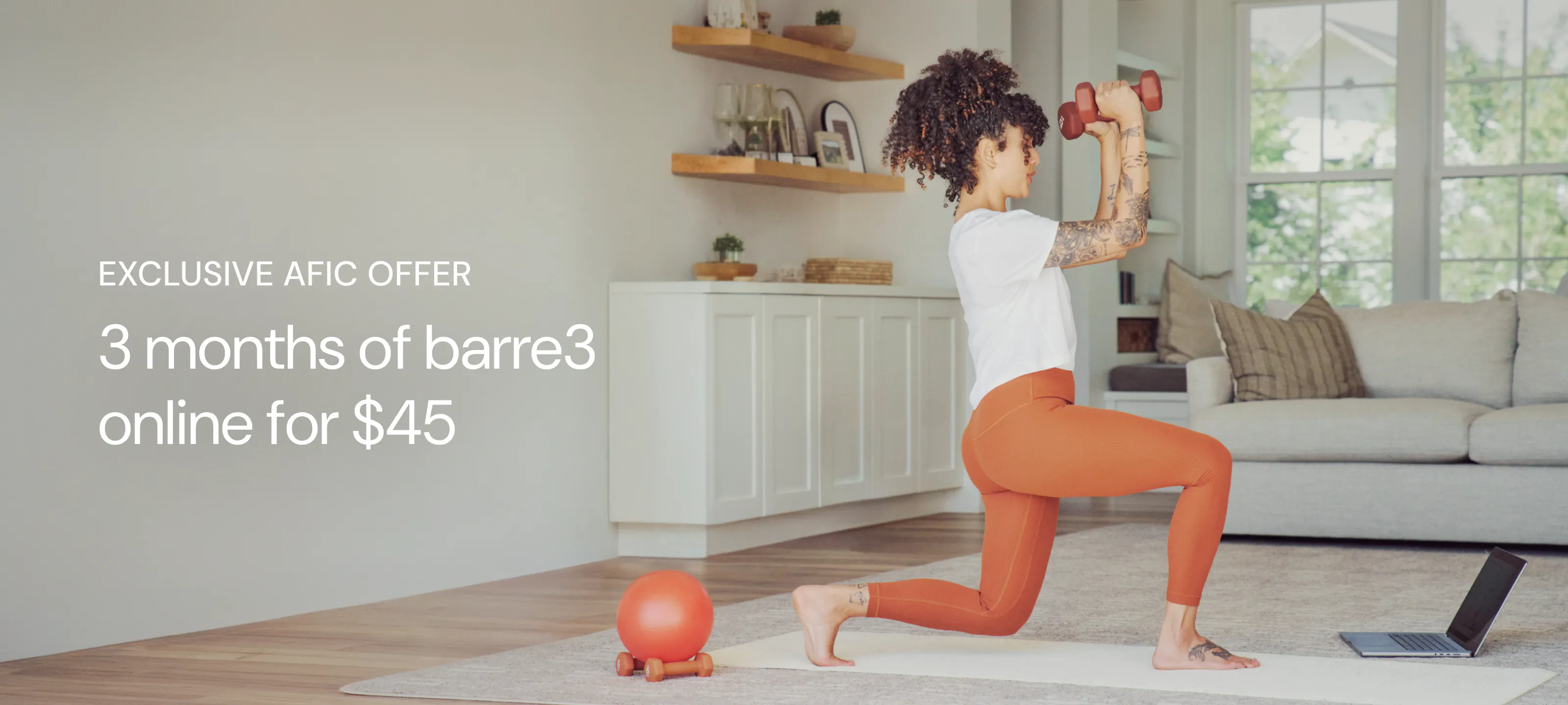 afic conference exclusive offer: 3 months of barre3 online for $45