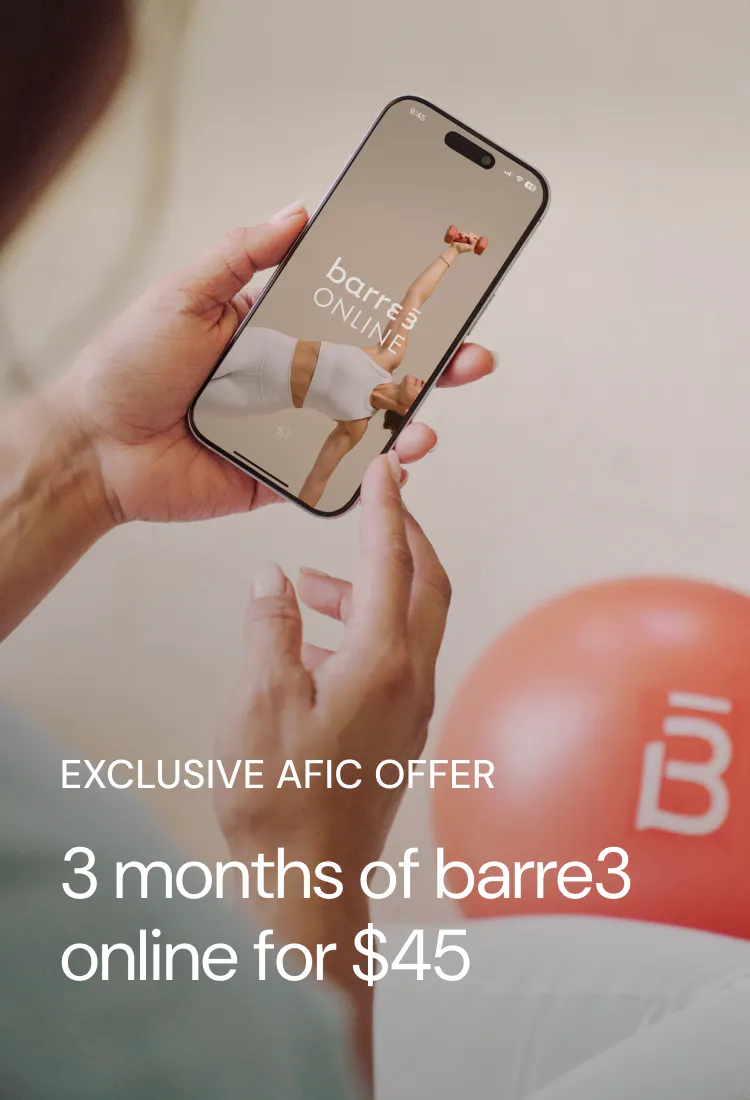 afic conference exclusive offer: 3 months of barre3 online for $45