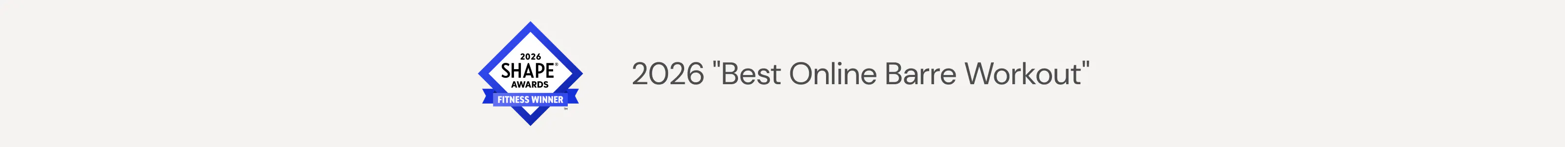 2026 Best Online Barre Workout awarded by Shape Magazine